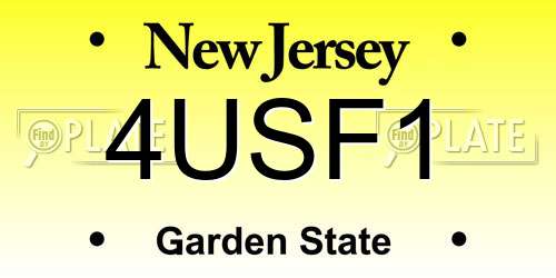4USF1 New Jersey License Plate