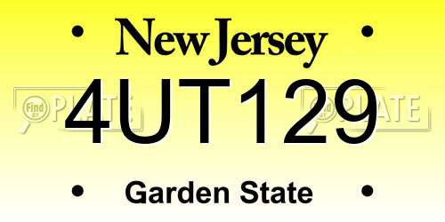 4UT129 New Jersey License Plate