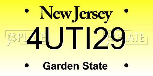 4UTI29 New Jersey License Plate