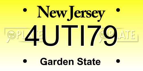 4UTI79 New Jersey License Plate