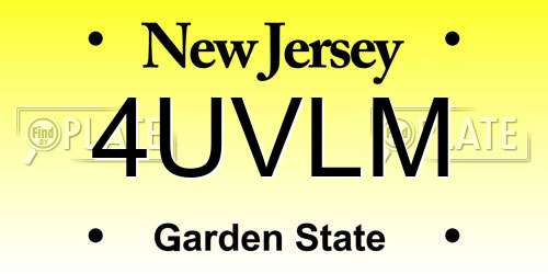 4UVLM New Jersey License Plate