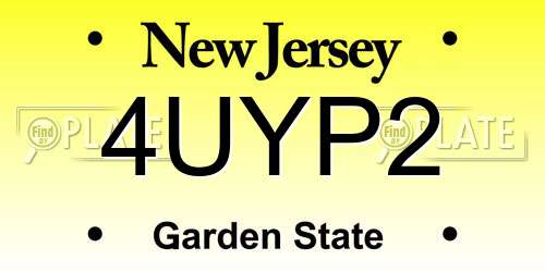 4UYP2 New Jersey License Plate