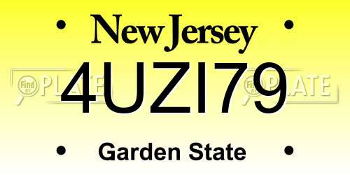 4UZI79 New Jersey License Plate