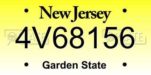 4V68156 New Jersey License Plate