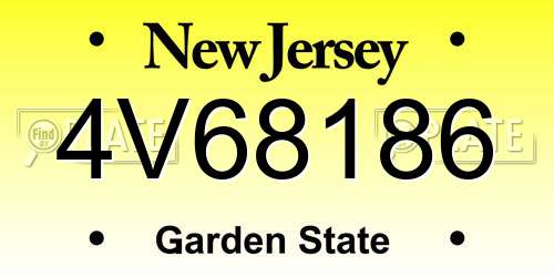 4V68186 New Jersey License Plate