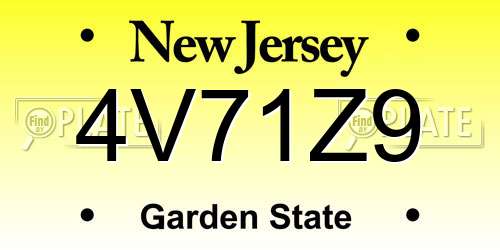 4V71Z9 New Jersey License Plate