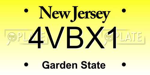 4VBX1 New Jersey License Plate