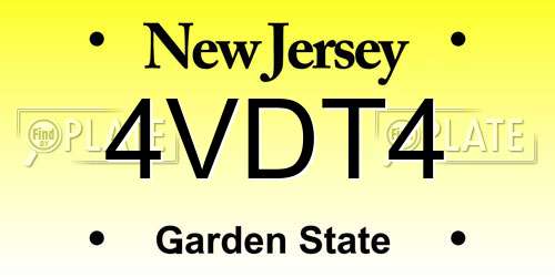 4VDT4 New Jersey License Plate