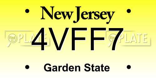 4VFF7 New Jersey License Plate