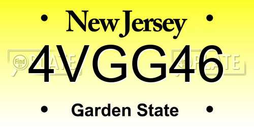 4VGG46 New Jersey License Plate