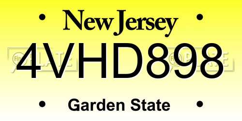 4VHD898 New Jersey License Plate