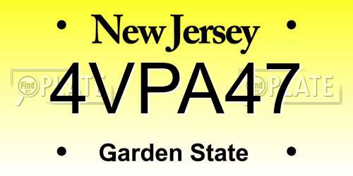 4VPA47 New Jersey License Plate