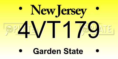 4VT179 New Jersey License Plate