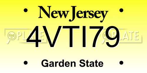 4VTI79 New Jersey License Plate