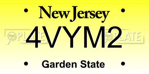 4VYM2 New Jersey License Plate