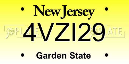 4VZI29 New Jersey License Plate
