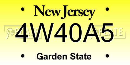 4W40A5 New Jersey License Plate