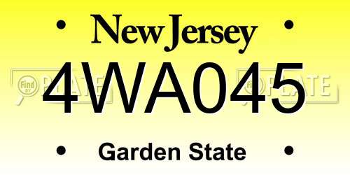 4WA045 New Jersey License Plate