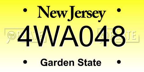 4WA048 New Jersey License Plate