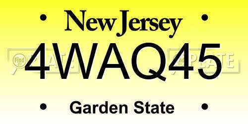 4WAQ45 New Jersey License Plate
