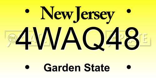 4WAQ48 New Jersey License Plate