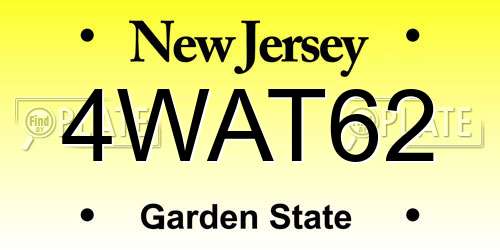 4WAT62 New Jersey License Plate