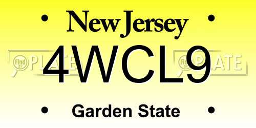 4WCL9 New Jersey License Plate