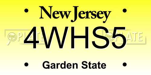 4WHS5 New Jersey License Plate