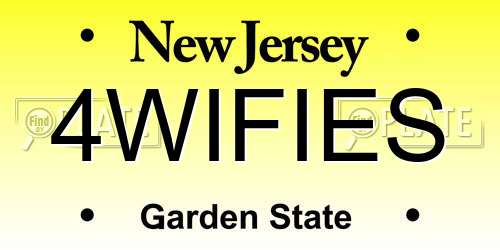 4WIFIES New Jersey License Plate