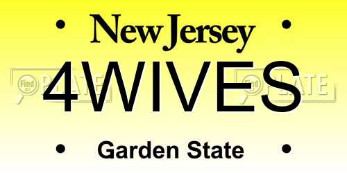 4WIVES New Jersey License Plate