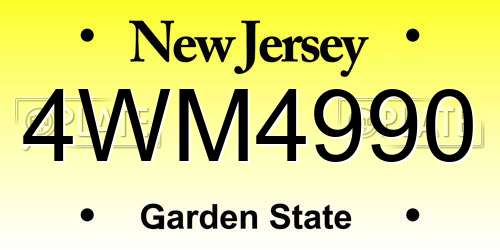 4WM4990 New Jersey License Plate