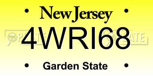 4WRI68 New Jersey License Plate