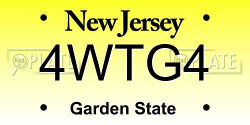 4WTG4 New Jersey License Plate