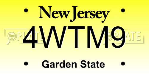 4WTM9 New Jersey License Plate