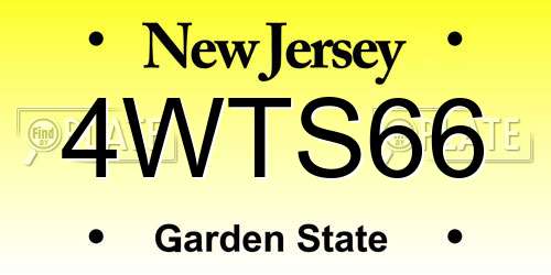 4WTS66 New Jersey License Plate