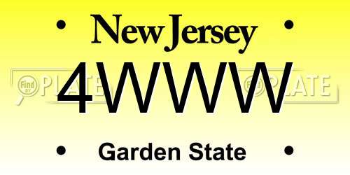 4WWW New Jersey License Plate