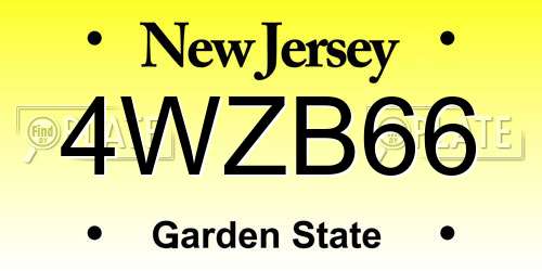 4WZB66 New Jersey License Plate