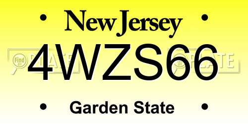 4WZS66 New Jersey License Plate