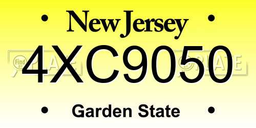 4XC9050 New Jersey License Plate