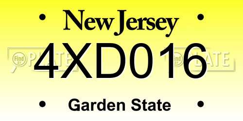 4XD016 New Jersey License Plate
