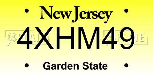 4XHM49 New Jersey License Plate