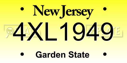 4XL1949 New Jersey License Plate