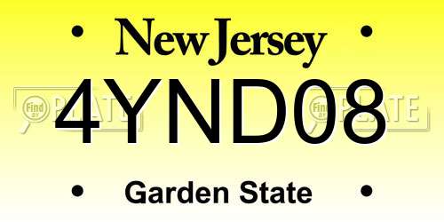 4YND08 New Jersey License Plate