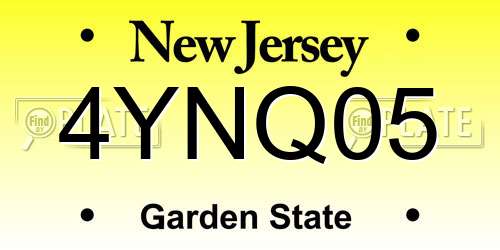 4YNQ05 New Jersey License Plate