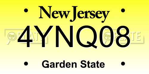 4YNQ08 New Jersey License Plate