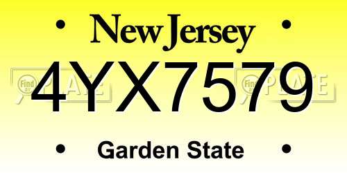 4YX7579 New Jersey License Plate