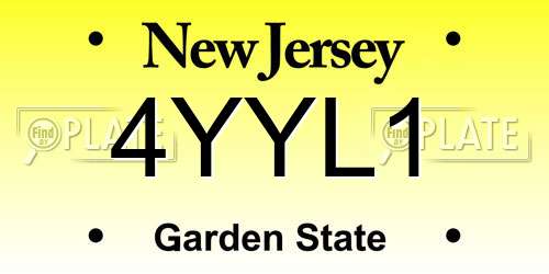 4YYL1 New Jersey License Plate