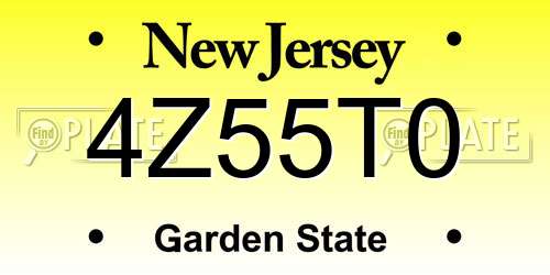 4Z55T0 New Jersey License Plate
