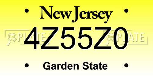 4Z55Z0 New Jersey License Plate