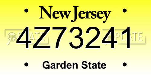 4Z73241 New Jersey License Plate